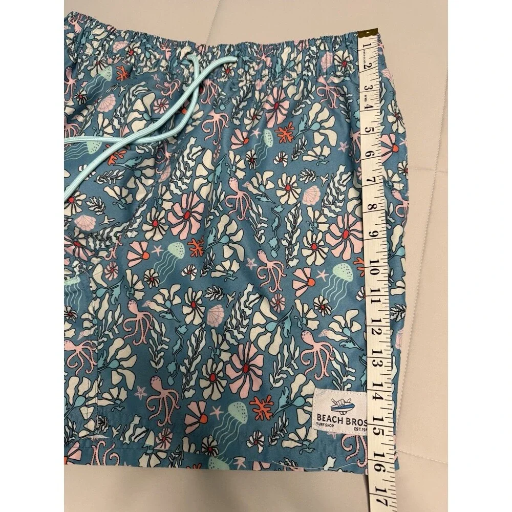 Beach Bros Swim/Board Trunks/Shorts Octopus Floral In Blue Small Summer Resort